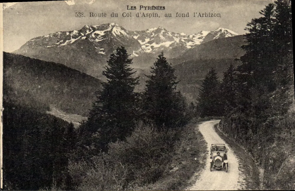 Die Pyrenäen — Route des Col d'Aspin, im Hintergrund Arbizon — Serie 538 - Vorderseite