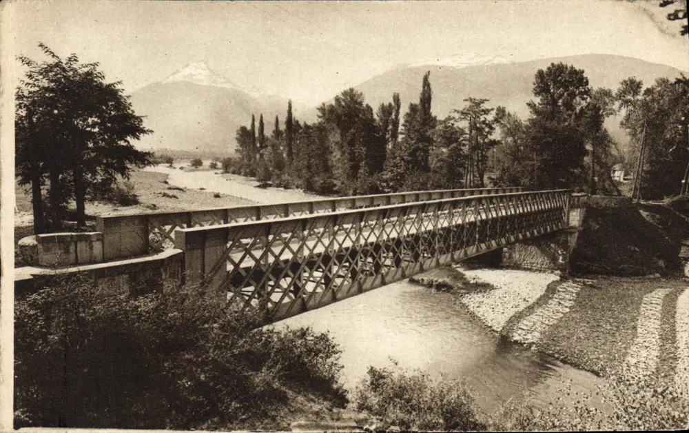 Brücke von Tillos — Argelès — Der Gave im Hintergrund, Der Viscos — Labouche Frères, Toulouse, n° 163 b - Vorderseite