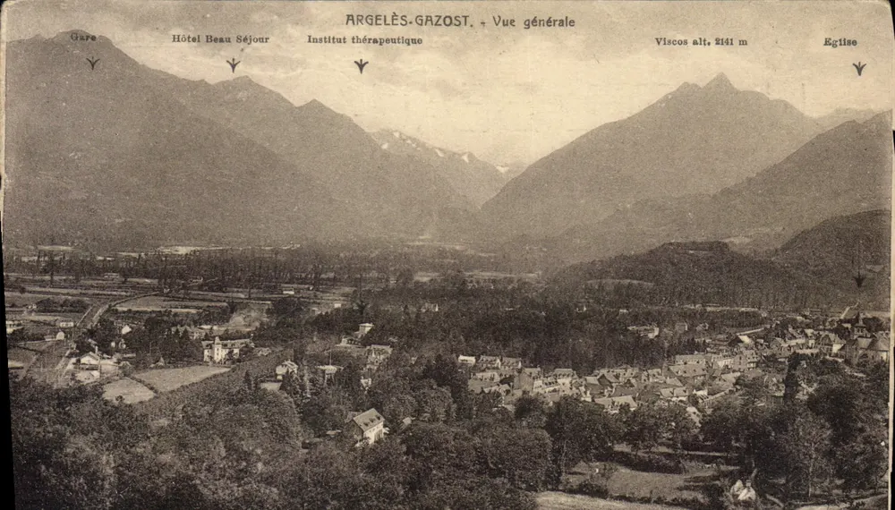 Argelès-Gazost — Widok ogólny — Hotel Beau-Séjour, Instytut terapeutyczny, Viscos alt. 2141 m - Awers