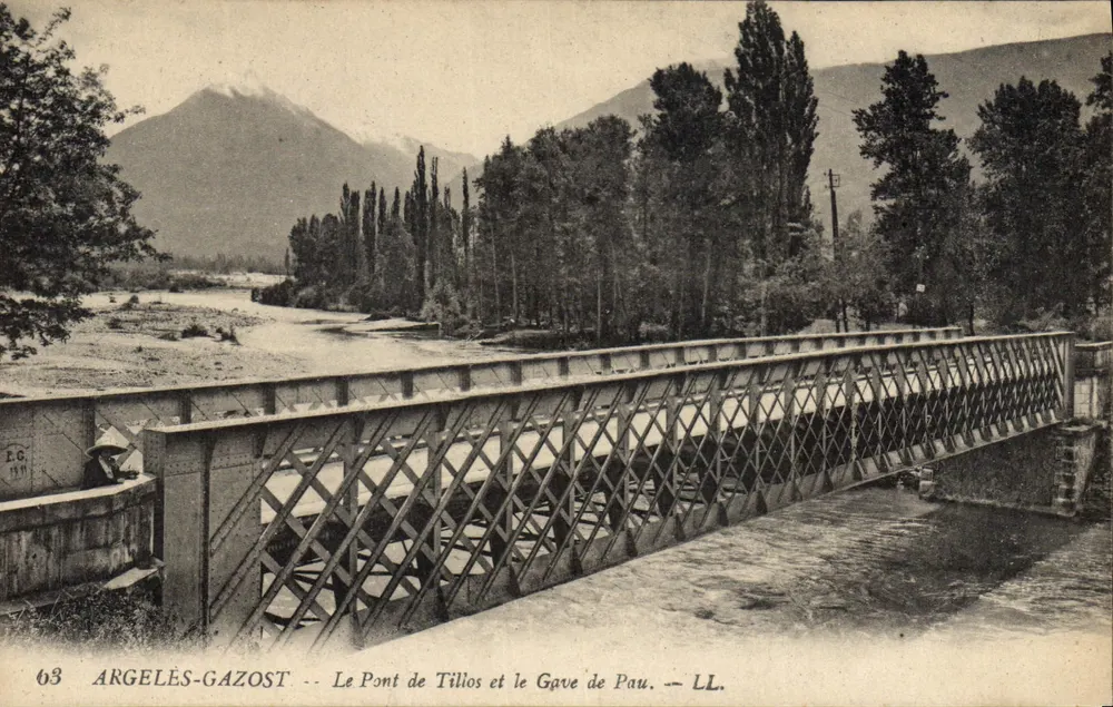 Argelès-Gazost — Die Brücke von Tillos und der Gave de Pau — LL. — n°63 - Vorderseite