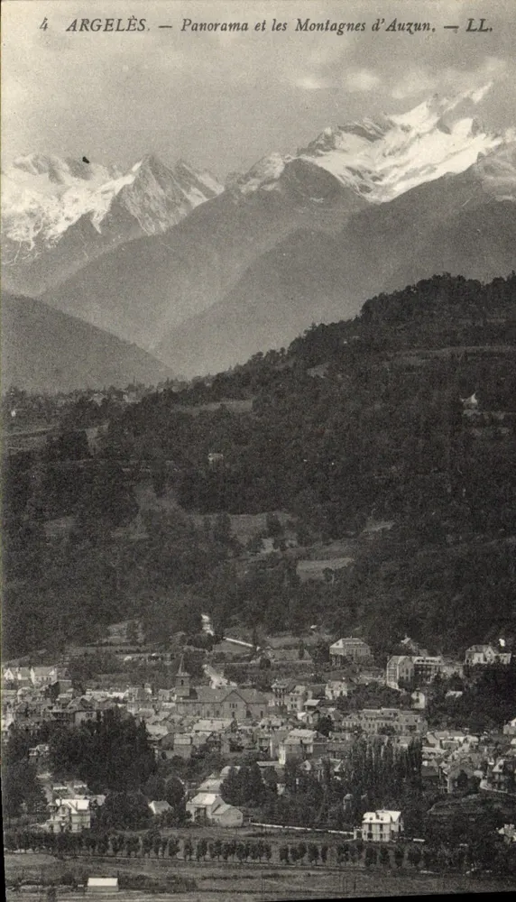 Argelès — Panorama und die Berge von Auzun — LL. - Vorderseite
