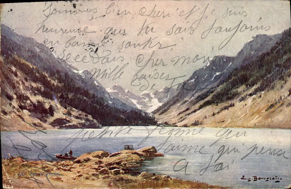 Lago de Gaube — Vista panorâmica — Eug. Bourcet, série XXVI - Frente