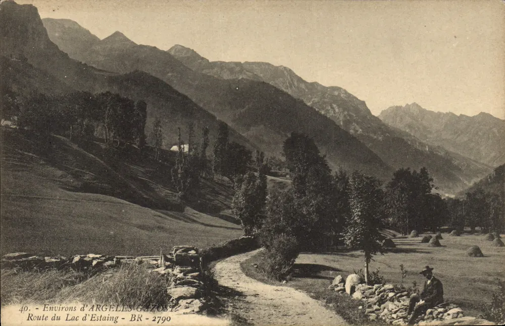 Umgebung von Argelès - Straße zum See Estaing - BR - 2790 - Vorderseite