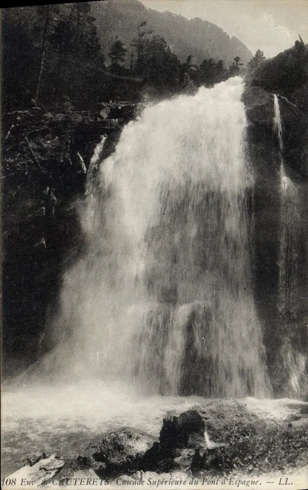 Umgebung von Cauterets — Obere Wasserfall des Pont d'Espagne — LL, n° 108 - Vorderseite
