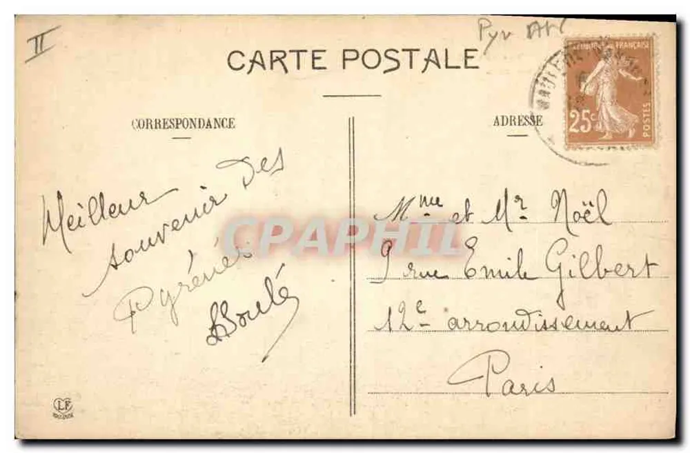 La Barousse (1ª Série) — Vista sobre a Ourse no dique de Maurezon — editor Lefebvre, n° 148 - Verso