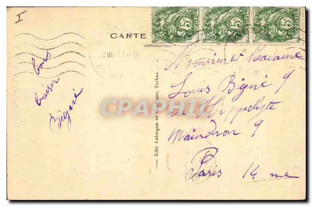 Plaine de Gerde und Pic du Midi de Bigorre — Hochpyrenäen — Verlag Lalorgue et Cie, Tarbes - Rückseite
