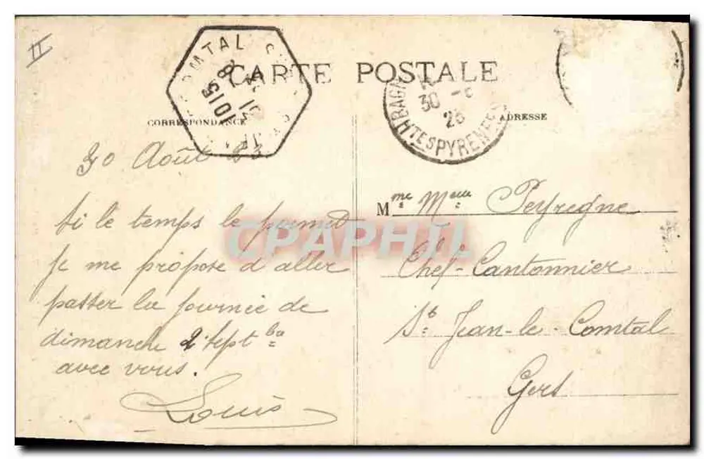 Bagnères-de-Bigorre — Boulevard Carnot und Blick auf den Bédat — Verleger: J. Fremat - Rückseite