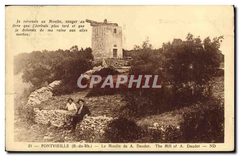 Fontvieille (B.-du-Rh.) — Le Moulin de A. Daudet — éditeur Lévy et Neurdein Réunis, Paris - Vorderseite