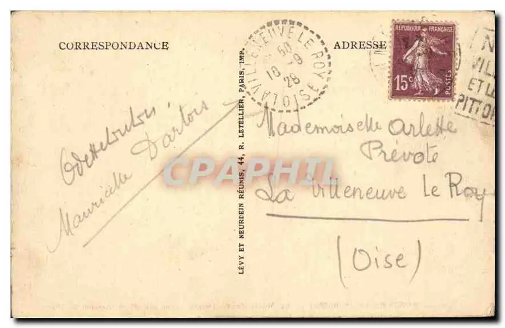 Fontvieille (B.-du-Rh.) — Le Moulin de A. Daudet — éditeur Lévy et Neurdein Réunis, Paris - Rückseite