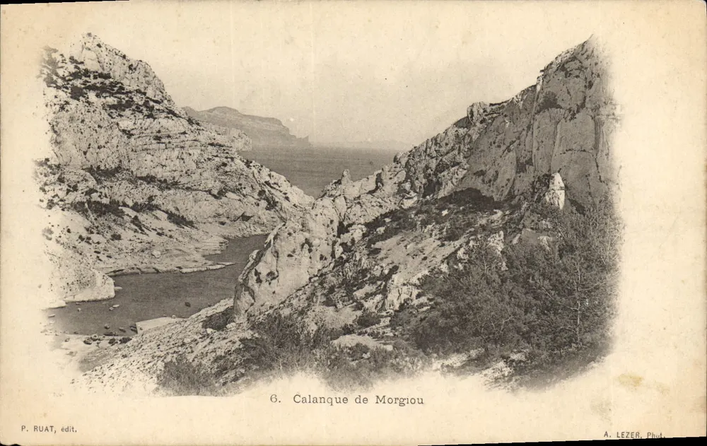 Calanque de Morgiou — vista panorâmica — P. RUAT, editor n°6 - Frente