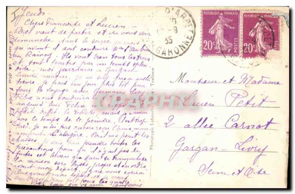 St-Pé-d'Ardet (Hte-Garonne) — Der See und das Dorf — Verlag LF, n° 134 - Rückseite