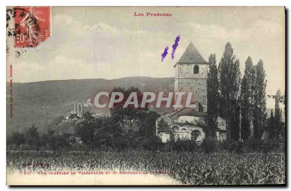 Allgemeiner Blick auf Valcarrère und St-Bertrand-de-Comminges — Die Pyrenäen — Verlag: P. Lefebvre, Nr. 22 - Vorderseite