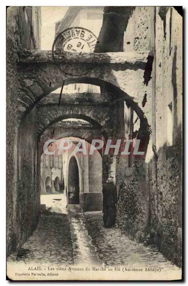 Alais - Les vieux Arcaux du Marché au Blé (Ancienne Abbaye) — Éditeur : Papeterie Norvelle - Recto