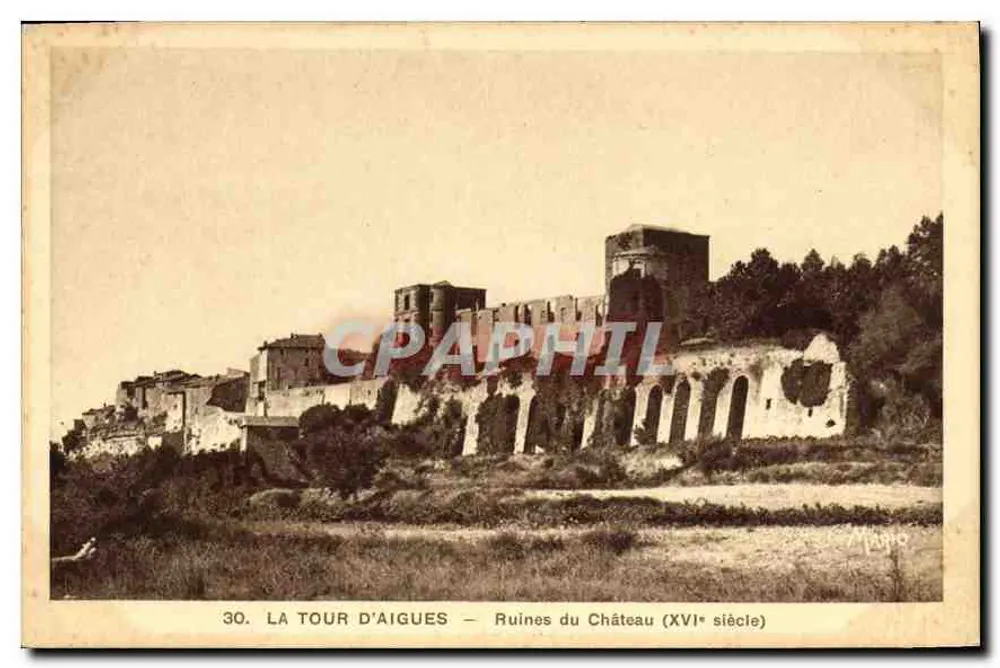 La Tour d'Aigues — Ruinen des Schlosses (16. Jahrhundert) — n°30 - Vorderseite
