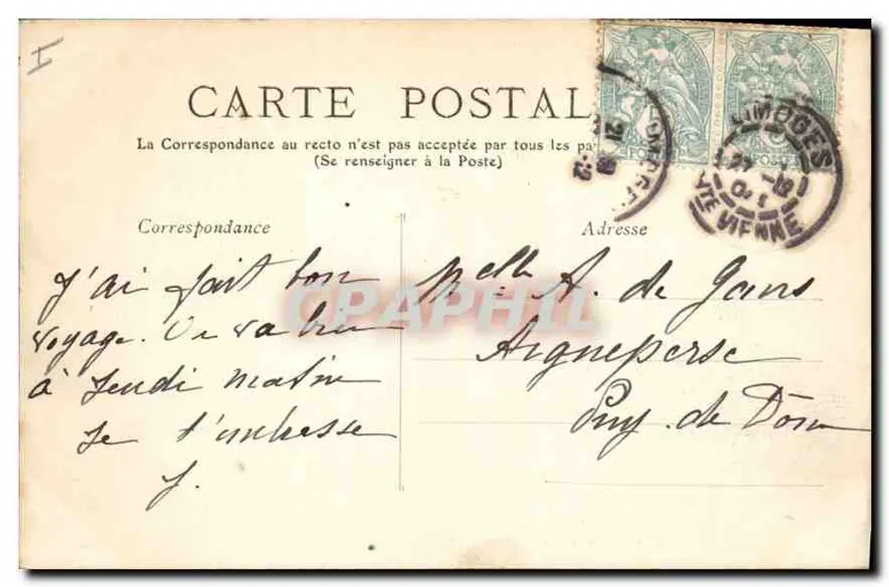 Haute-Vienne — 45 — Ruínas de CHALUCET — I.L. — n° 874 - Verso