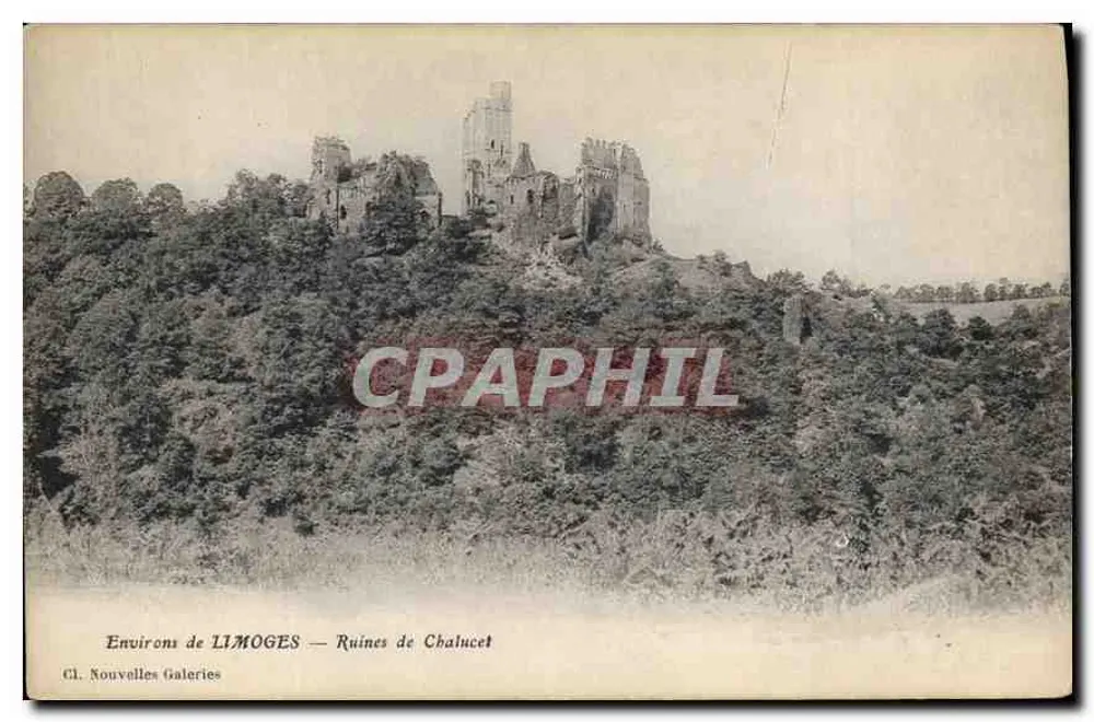 Arredores de LIMOGES — Ruínas de Chalucet — CL. Nouvelles Galeries - Frente