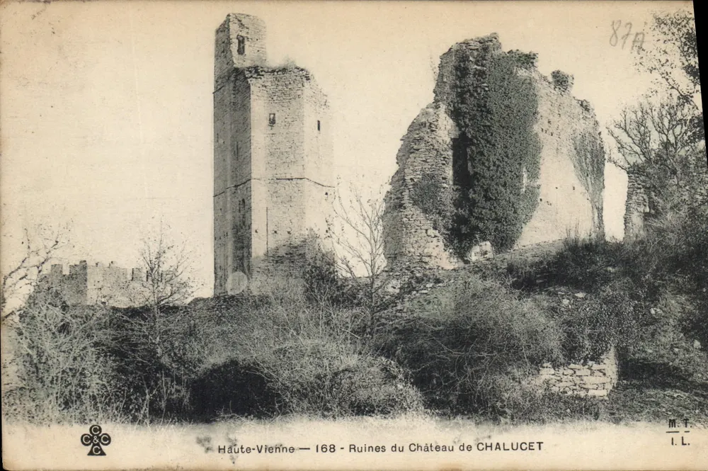 Ruínas do Castelo de CHALUCET — Haute-Vienne — 168 — editor M.T. I.L. - Frente