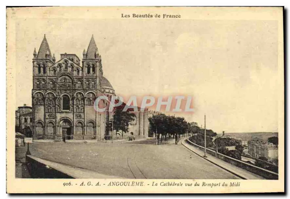 Angoulême — Blick auf die Kathedrale vom Südrand — A.G.A. n°906 - Vorderseite