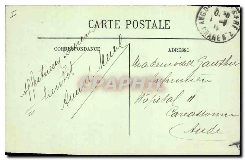 Angoulême — Innenansicht des Rathauses — Edit. L. Barraud - Rückseite
