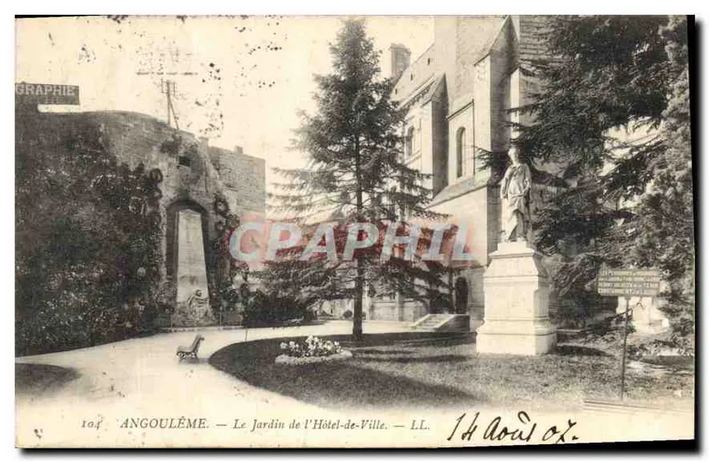 Angoulême — Der Garten des Rathauses — LL. — Graphie LL - Vorderseite