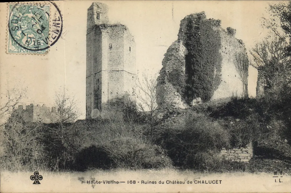 Haute-Vienne — 168 — Ruinen des Schlosses CHALUCET - Vorderseite