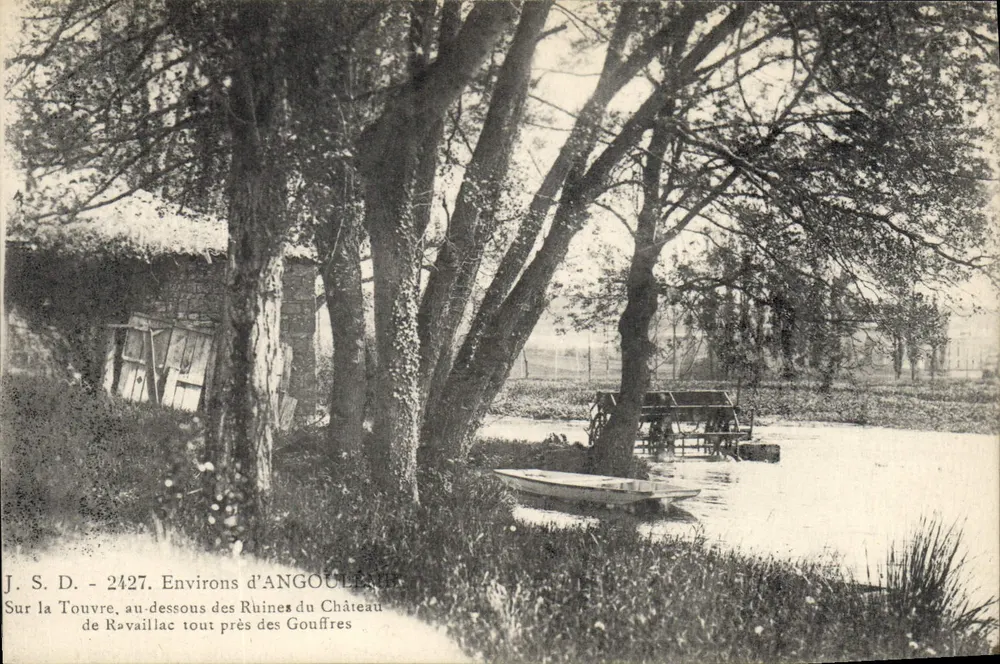 Okręgi Angoulême — Na Touvre, poniżej ruiny zamku Ravaillac, blisko Gouffres — J. S. D. - 2427 - Awers