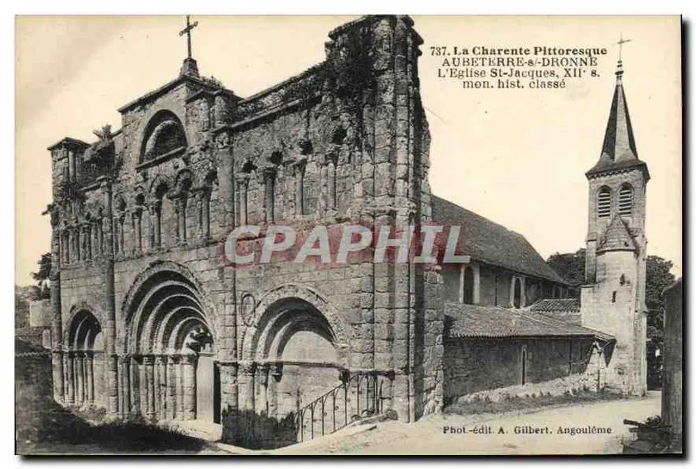 Kirche Saint-Jacques d'Aubeterre-sur-Dronne — Charente Pittoresque — Photo-Edit. A. Gilbert, Angoulême, Nr. 737 - Vorderseite