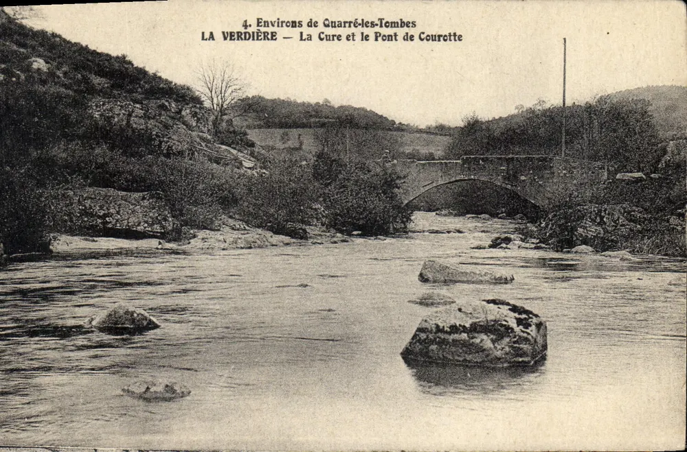 Die Verdière — Die Cure und die Courotte-Brücke — Umgebung von Quarré-les-Tombes — Lib. Pap. Ravier, Avallon - Vorderseite