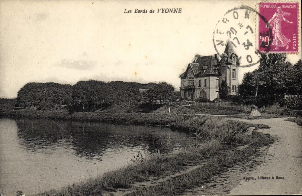 As margens do Yonne — Vista do rio e de uma casa — Appfel, editor em Sens - Frente