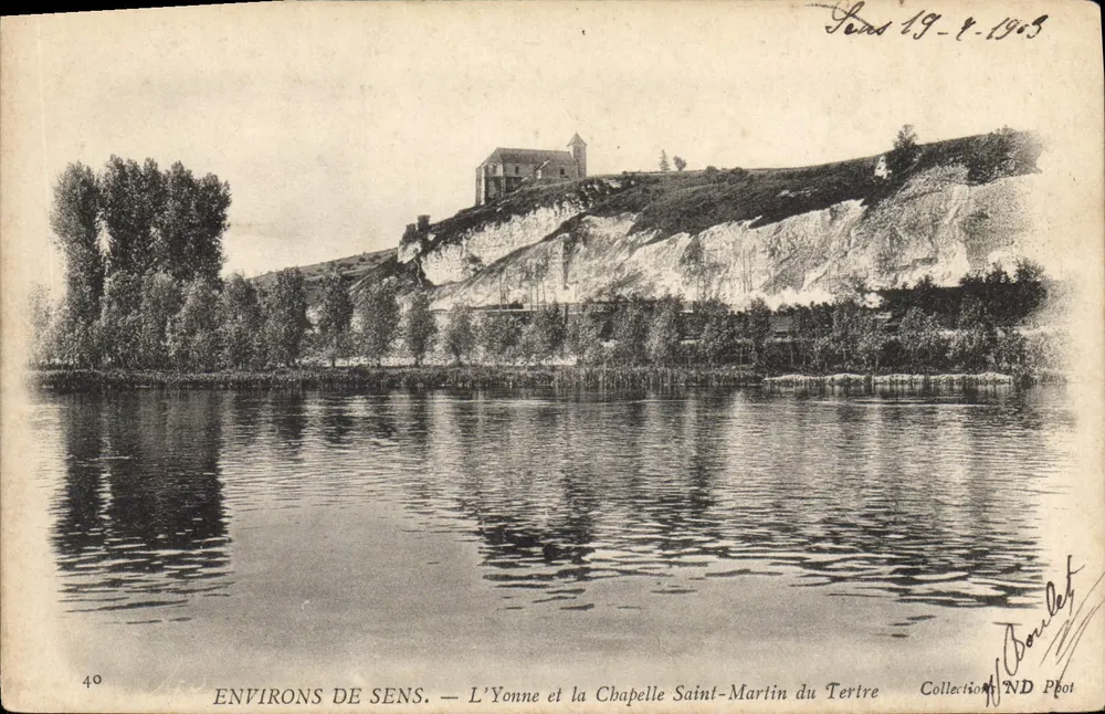 Umgebung von Sens — Der Fluss Yonne und die Kapelle Saint-Martin-du-Tertre — ND Boulet - Vorderseite