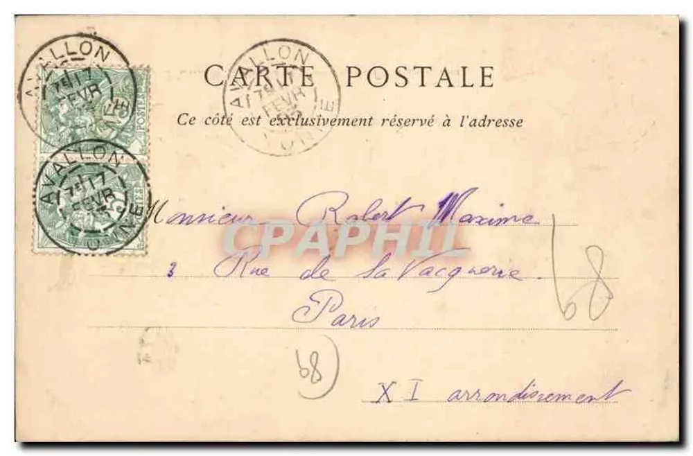 Um Avallon — Route de Pontauber, die Tal der Cousin — Collections ND Phot - Rückseite