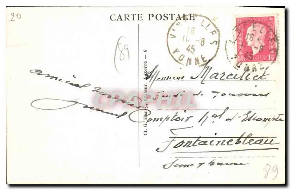 Vincelles - Die Yonne am Pont de Vincelottes — Edition M. Poudrier - Rückseite
