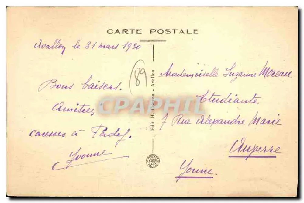 Vale do Cousin em Pontaubert — Avallonnais-Morvan — n°19 - Verso