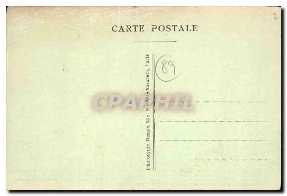 Avrolles - Yonne - A Igreja — Editor Gaston Cousin - Verso