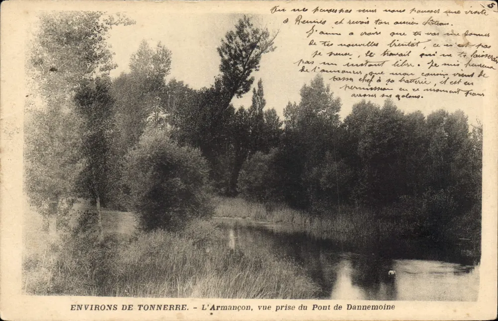 Um Tonnerre — Die Armançon, Ansicht vom Dannemoine-Brücke — Verlag: L'Armançon - Vorderseite