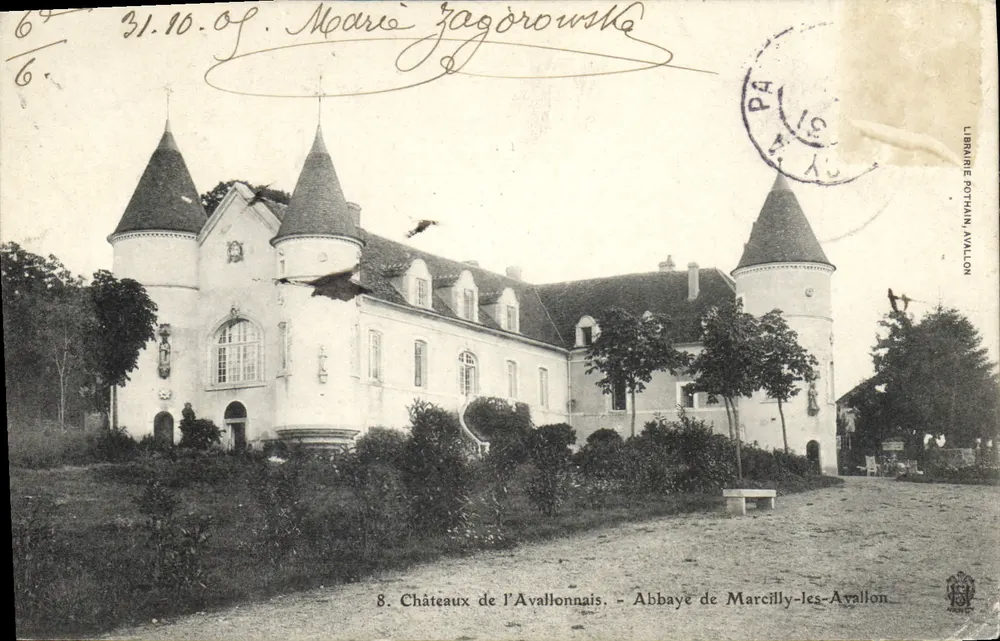Schlösser des Avallonnais — Abtei Marcilly-les-Avallon — Librairie Pothman, Avallon - Vorderseite