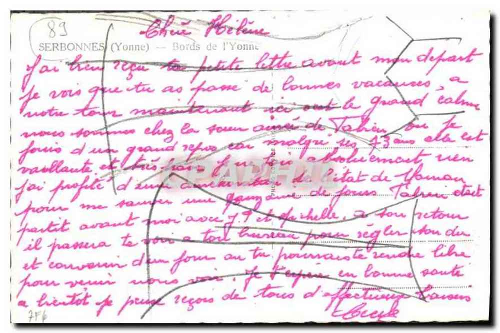 Margens do Yonne — Serbonnes (Yonne) — editor Pim - Verso