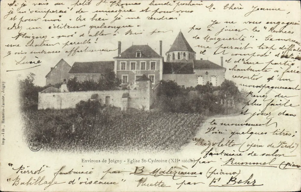 Panorama de Joigny - Iglesia de San Cidrone (siglo XII) — Imp. Hamotin-Zaour, Joigny - Anverso