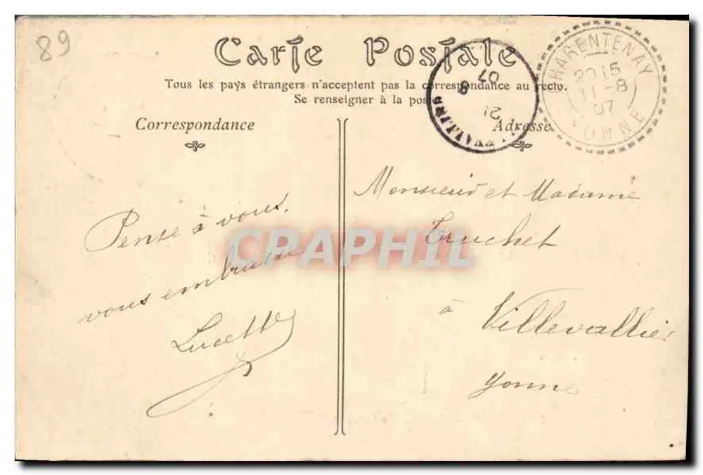 Charentenay — Entrada da Carreira — Cliché Botex, Toulout, editor - Verso