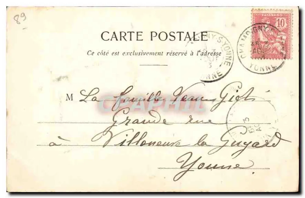 Kerk van Champigny-sur-Yonne (Yonne) — cliché Abbé Dorange — n° 1908 - Achterkant