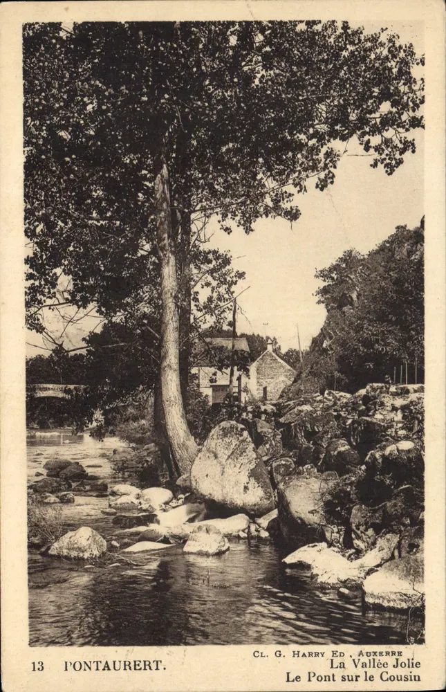 Pontaurert — Der Brücke über den Cousin — CL. G. HARRY ED. AUXERRE - Vorderseite