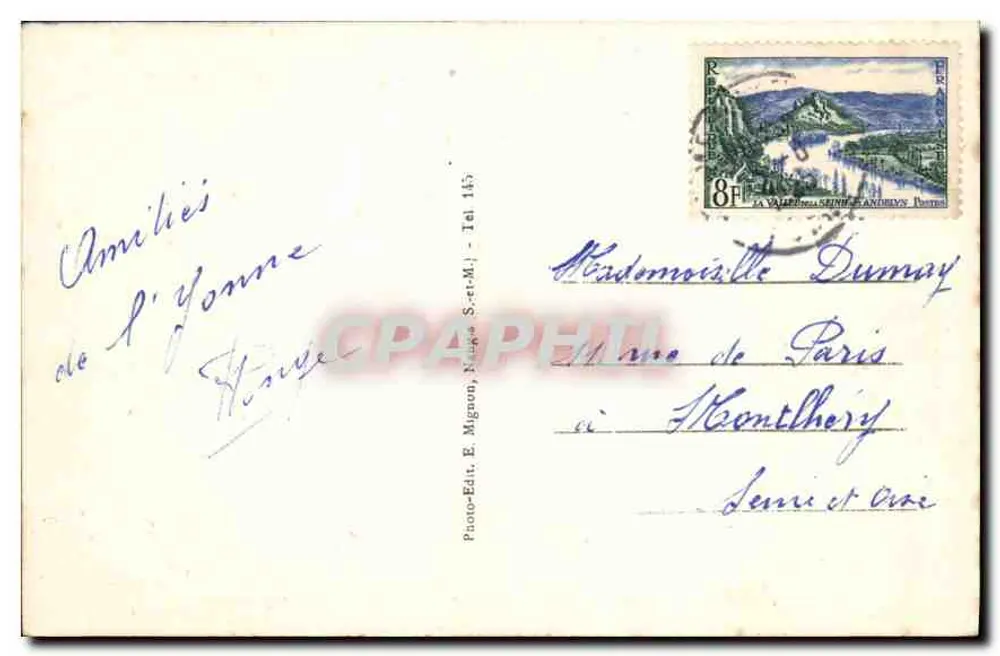 La Chapelle-Champigny (Yonne) — Die Ufer der Yonne - La Tuilerie — Foto-Verlag E. Mignon, Nuits-Saint-Martin - Rückseite