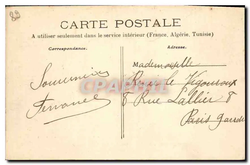 Umgebung von SENS — Die Wasser der Vanne bei der Kreuzung der Straße Paris-Lyon — Sammlung P. R. - 5 - Rückseite
