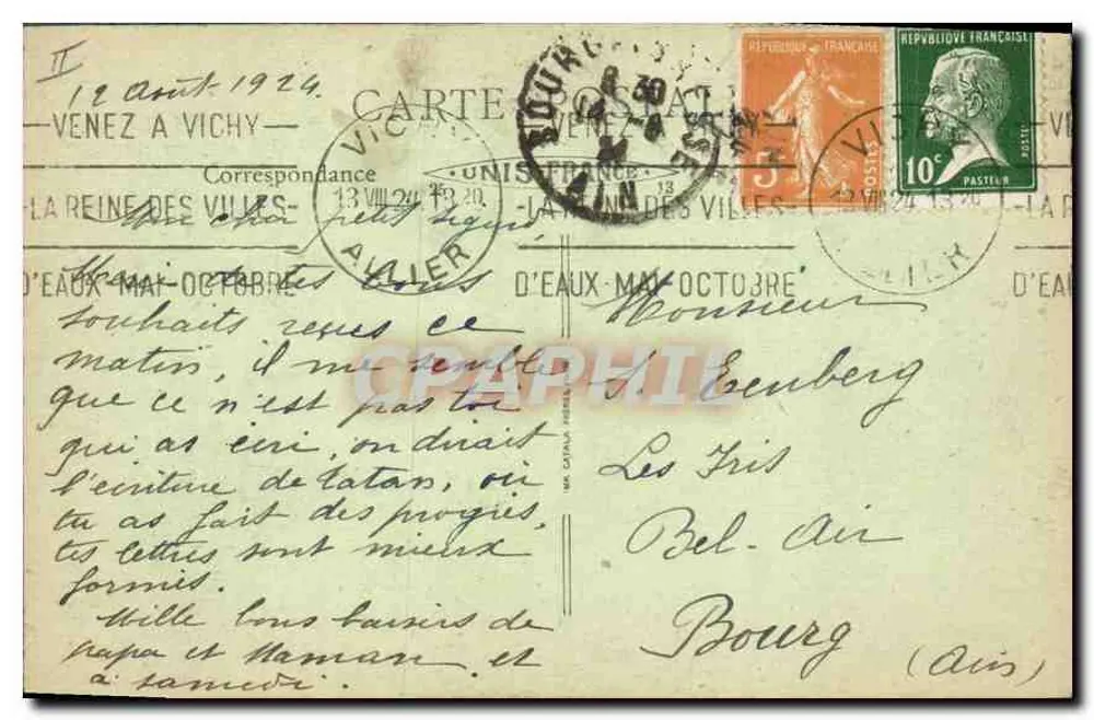 Alt-Vichy (Allier) — Die Uhrenturm — Verlag Alt-Vichy, Nr. 49 - Rückseite