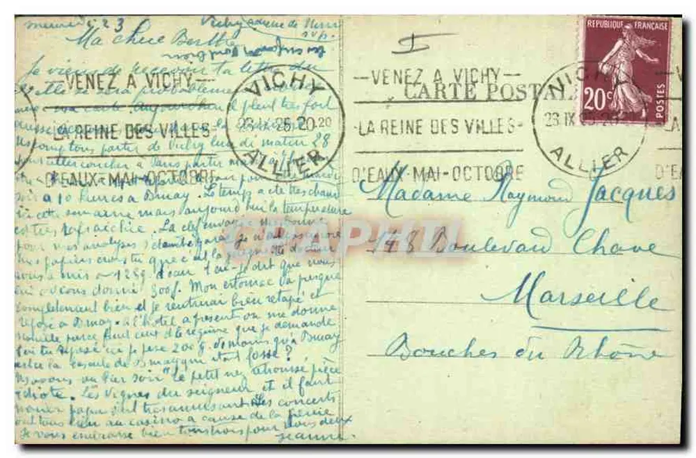 Vichy — Het aanlegsteiger van het Golf op de Allier — uitgever Vichy, n° 83 - Achterkant