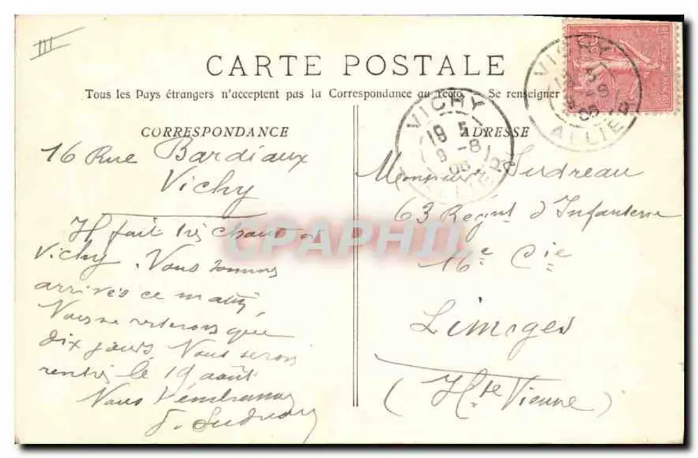 Vichy — Źródło Szpitalne — L. R. Vichy, nr 21 - Rewers