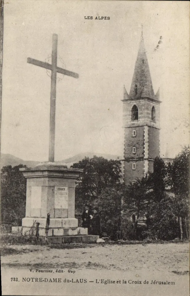 Notre-Dame-du-Laus — Die Kirche und das Kreuz von Jerusalem — V. Pournier, Verlag Gap, Nr. 782 - Vorderseite