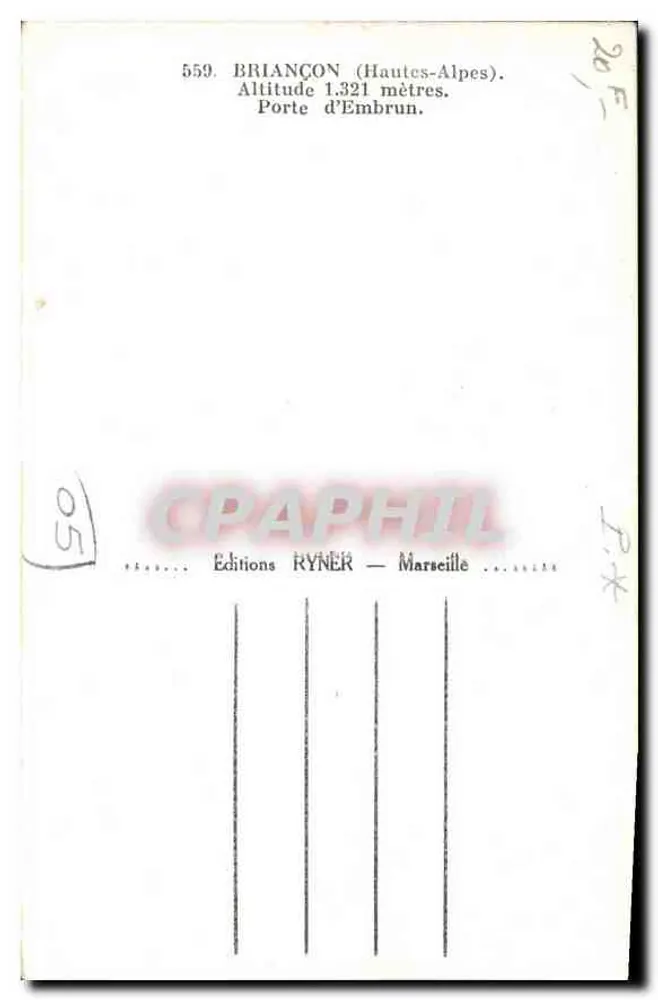 Porte d'Embrun — Briançon (Hautes-Alpes) — Éditions Ryner - Rückseite