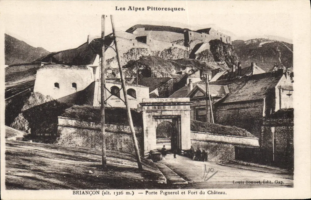 Briançon (alt. 1326 m.) — Porta Pigneron e Forte do Castelo — Louis Bonnet, Edição Gap - Frente