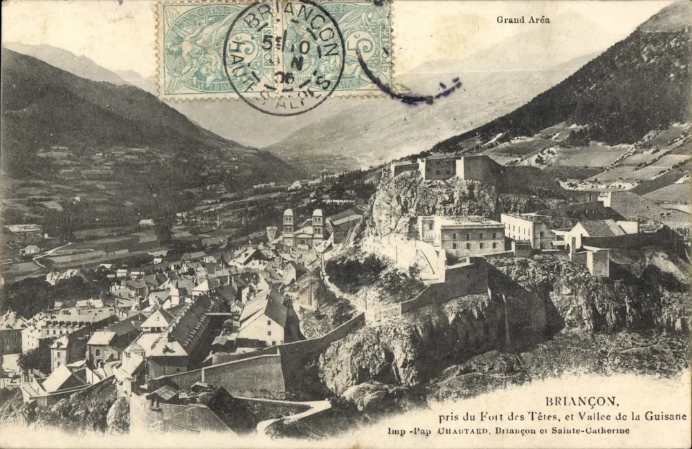 BRIANÇON, vom Fort des Têtes aus gesehen, und Tal der Guisane — Imp. CHAUTARD, Briançon - Vorderseite